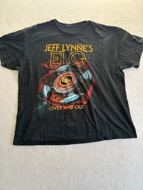 Jeff Lynne's ELO Over and Out Tour Concert T-Shirt Black